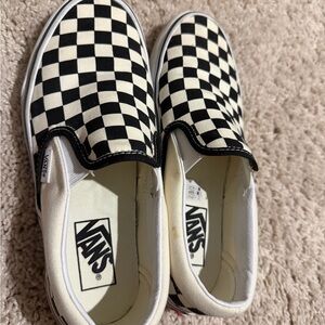 Vans Black and White Checkered Slip-On Sneakers